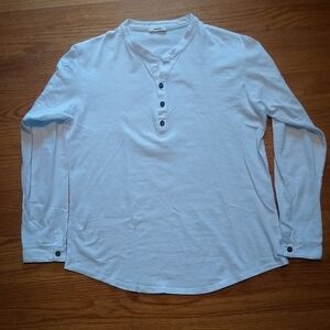Men's pure white Henley Shirt
